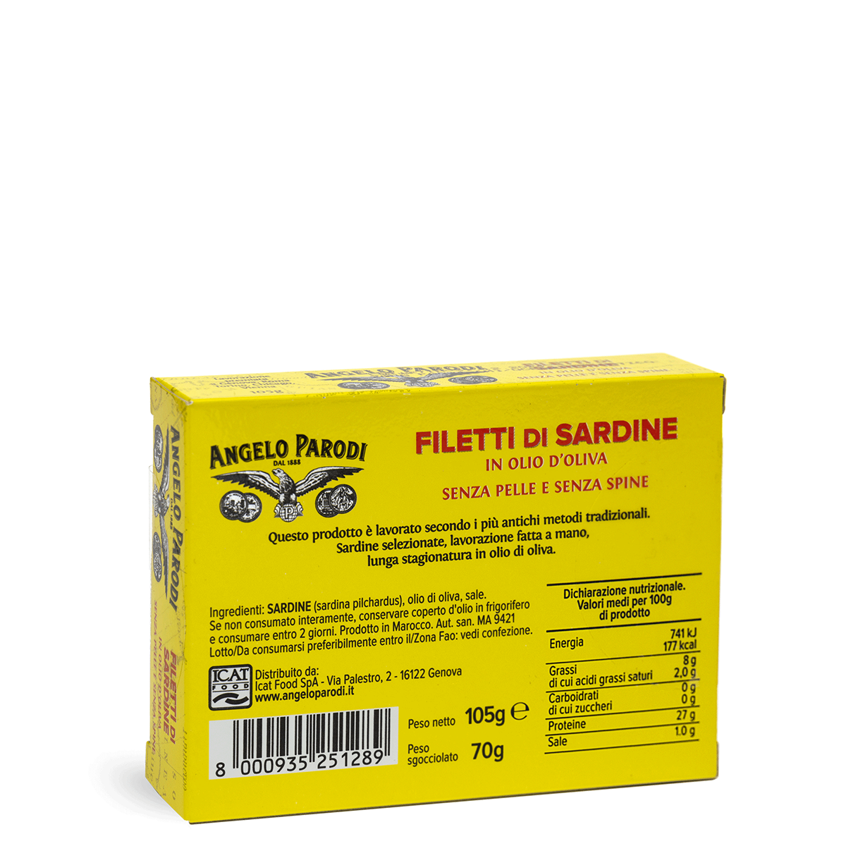 Filetti di Sardine <br>in Olio d'Oliva senza pelle e senza spine 10x105 g